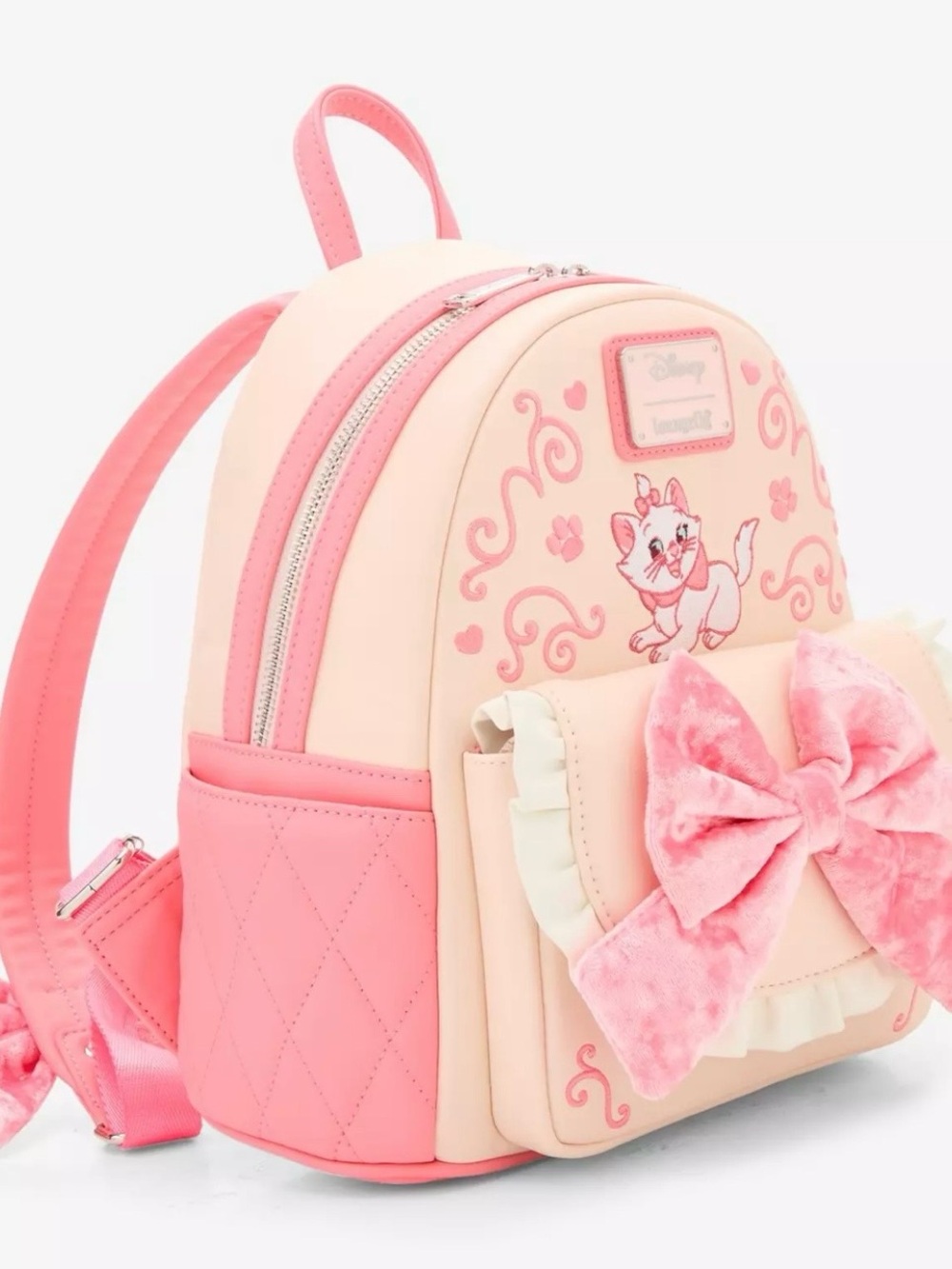 Loungefly Disney NWT The Aristocats Marie Velvet Bow Mini Backpack - Picture 5 of 5